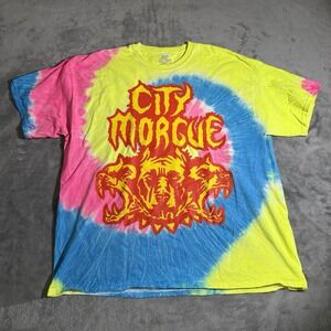CITY MORGUE OG DOG HEAD LSD TIE DYE LOGO TEE MEN'S T SHIRT SIZE XXL